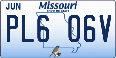 MO license plate PL6O6V
