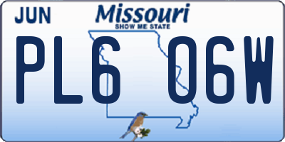 MO license plate PL6O6W