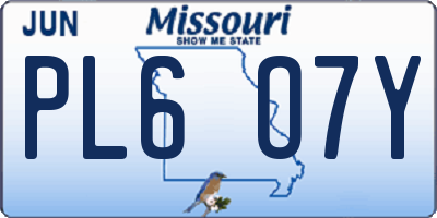 MO license plate PL6O7Y