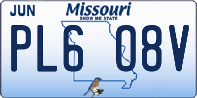 MO license plate PL6O8V