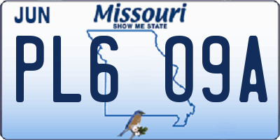 MO license plate PL6O9A