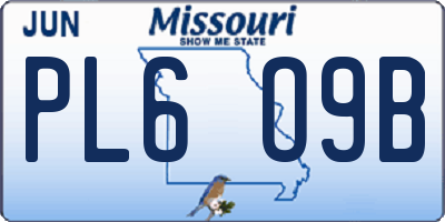 MO license plate PL6O9B