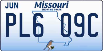 MO license plate PL6O9C