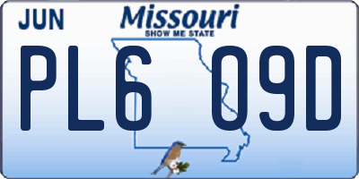 MO license plate PL6O9D