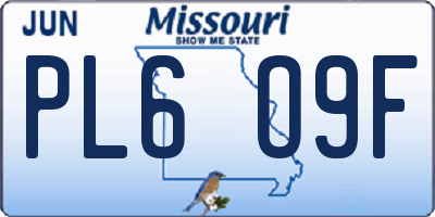 MO license plate PL6O9F