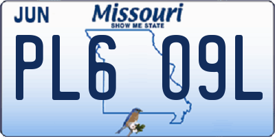 MO license plate PL6O9L