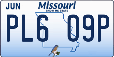 MO license plate PL6O9P