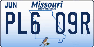 MO license plate PL6O9R