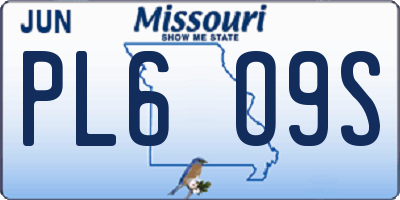 MO license plate PL6O9S