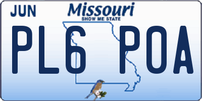 MO license plate PL6P0A
