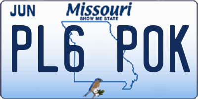 MO license plate PL6P0K