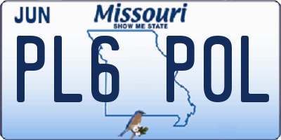 MO license plate PL6P0L