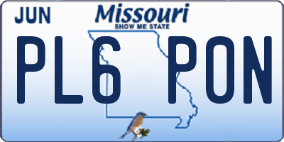 MO license plate PL6P0N