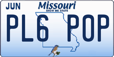 MO license plate PL6P0P