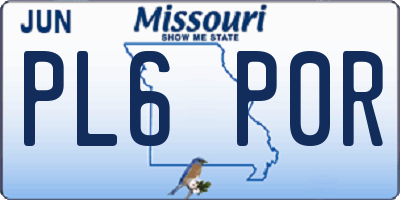 MO license plate PL6P0R