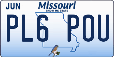 MO license plate PL6P0U