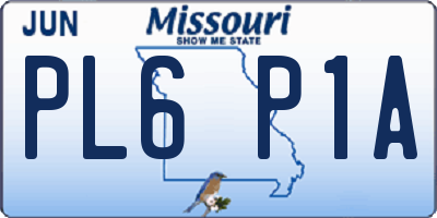 MO license plate PL6P1A