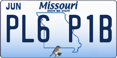 MO license plate PL6P1B