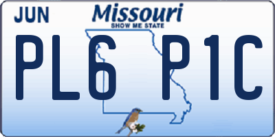 MO license plate PL6P1C