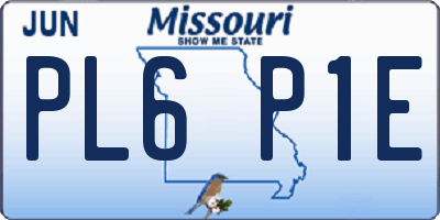 MO license plate PL6P1E