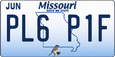 MO license plate PL6P1F