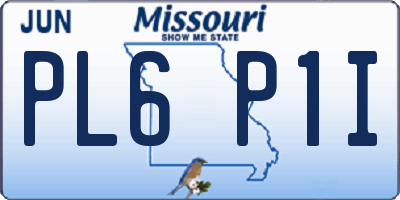 MO license plate PL6P1I