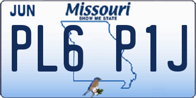 MO license plate PL6P1J