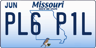 MO license plate PL6P1L
