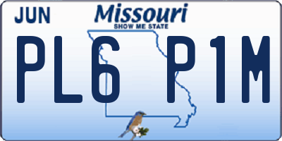 MO license plate PL6P1M