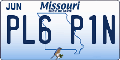 MO license plate PL6P1N