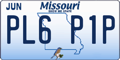 MO license plate PL6P1P
