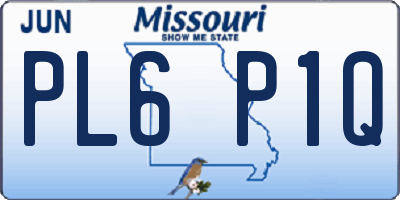 MO license plate PL6P1Q