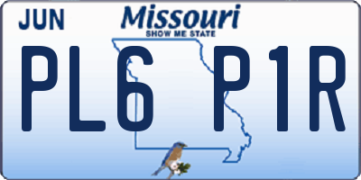 MO license plate PL6P1R