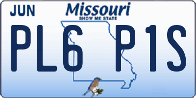 MO license plate PL6P1S