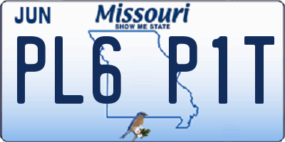 MO license plate PL6P1T