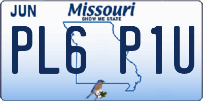 MO license plate PL6P1U