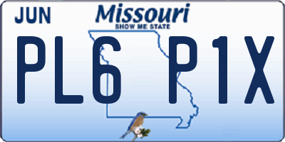MO license plate PL6P1X