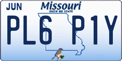 MO license plate PL6P1Y