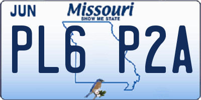 MO license plate PL6P2A