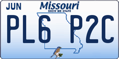 MO license plate PL6P2C