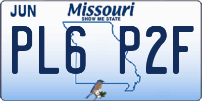 MO license plate PL6P2F