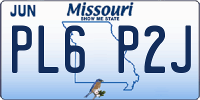 MO license plate PL6P2J