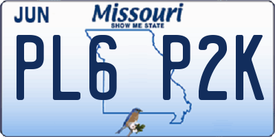 MO license plate PL6P2K