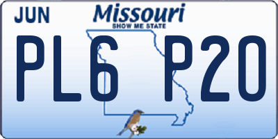 MO license plate PL6P2O