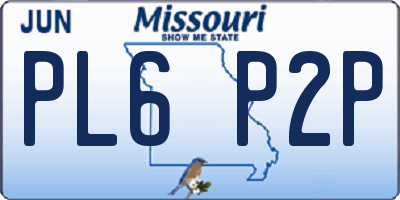 MO license plate PL6P2P