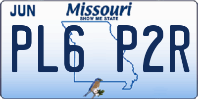 MO license plate PL6P2R