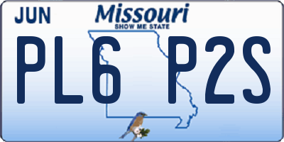 MO license plate PL6P2S