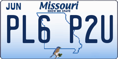 MO license plate PL6P2U