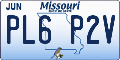 MO license plate PL6P2V
