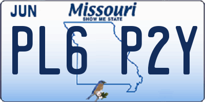 MO license plate PL6P2Y
